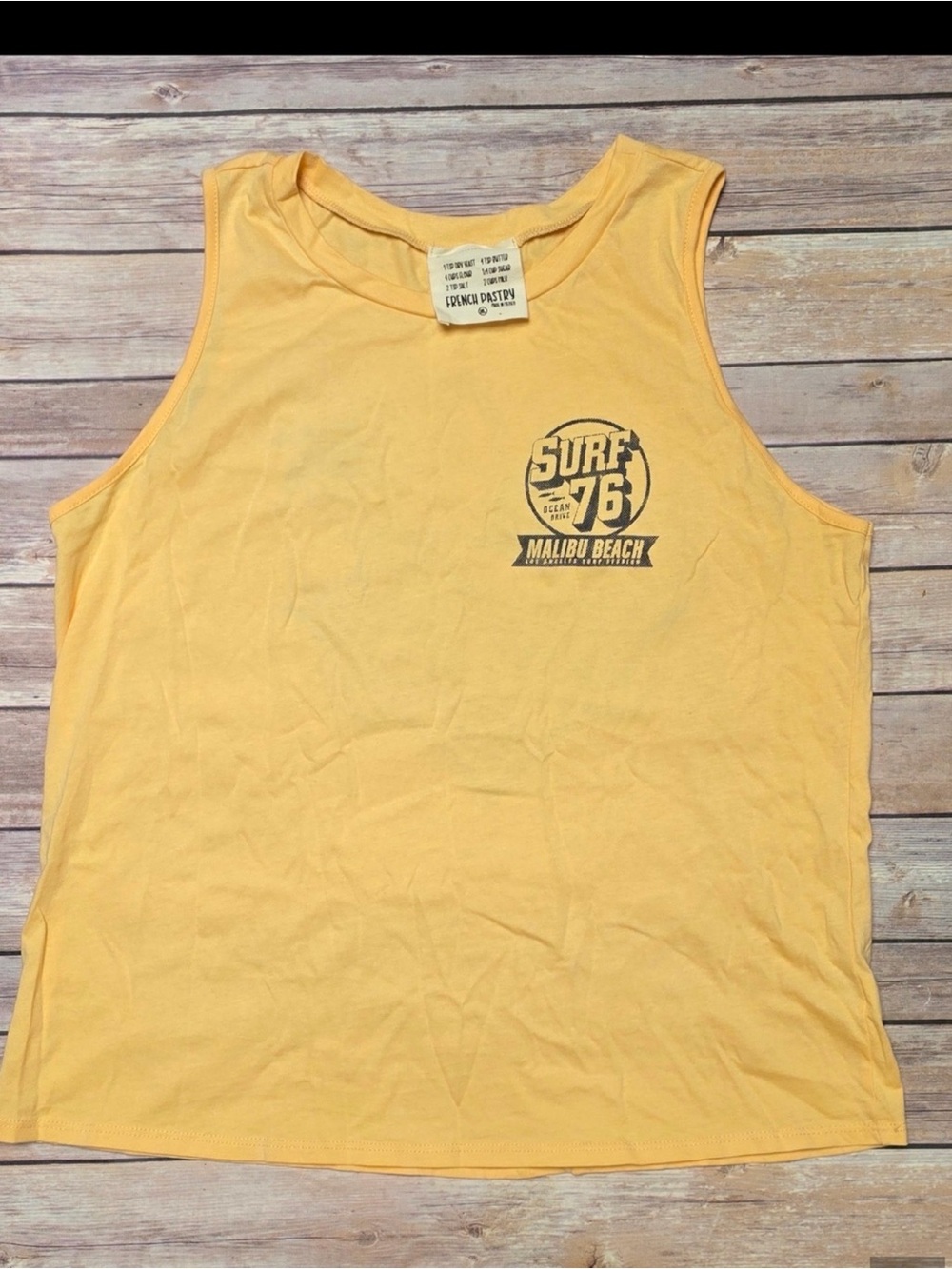 french pastry Yellow Malibu Beach Surf Tank Top
